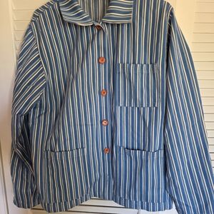 Big Bud Press Blue and White Striped Button-Up Shirt